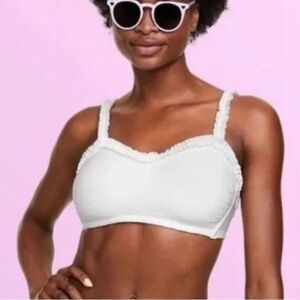 🚨4/$25 Stoney Clover Lane X Target White Textured Ruffle Bikini Top Size XS